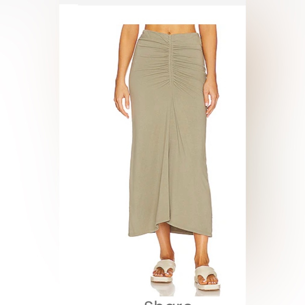Ruched Olive Skirt